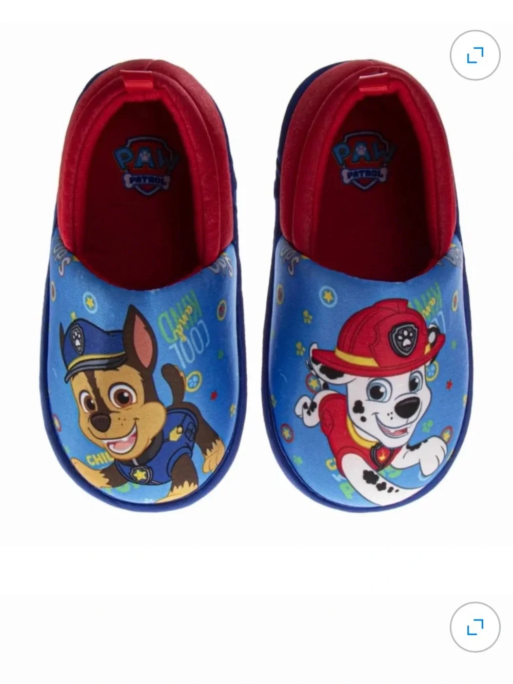 Paw Patrol Blue & Red Kids Slip-On Character Slippers